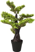 Kunstigt cypress-bonsaitræ med potte 70 cm grøn