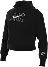 Sweatshirt med hætte til piger AIR FT CROP HOODIE Nike DM8372 010 Sort 14 år