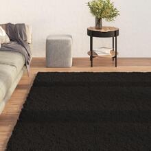 Shaggy gulvtæppe 120x170 cm skridsikkert og vaskbart sort