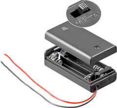 Batterihållare med switch för 2x AA