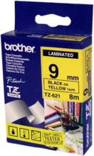 Brother TZe-tape 9 mm Svart/gul