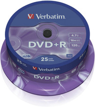 Verbatim DVD+R på spindel 25-pk.