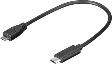 Luxorparts Tilkoblingskabel USB-C til Micro-USB 0,2 m