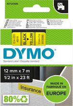 Dymo D1-merketape 12 mm Gul