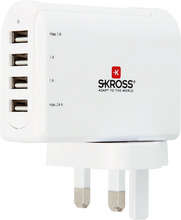 Skross 4,8 A USB-reiselader UK med 4 porter