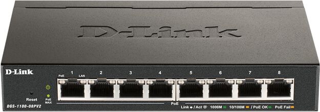 D-link Gigabitswitch 8 porter PoE