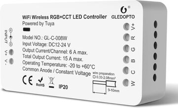 Gledopto RGB+CCT Wifi-kontroller for LED-list