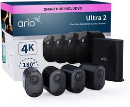 Arlo Ultra 2 Spotlight Trådløs Overvåkingskamera 4-pk. Svart