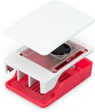 Raspberry Pi SC1159 Chassi med fläkt för Raspberry Pi 5 Model B Red/White