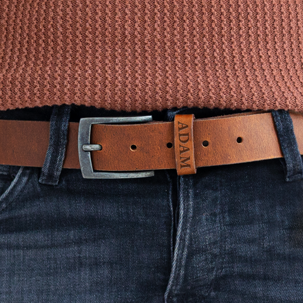 Cintura in pelle personalizzata - Marrone (85)