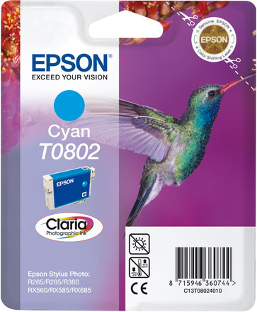 Epson T0802 Blekkpatron - Cyan