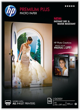HP Premium Plus glanset fotopapir A4 20-pk.