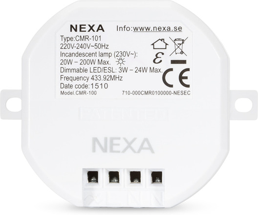 Nexa Innfelt fjernstrømbryter med dimmefunksjon