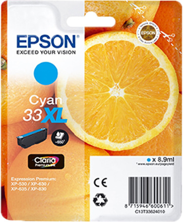 Epson T3362 blekkpatron, cyan XL