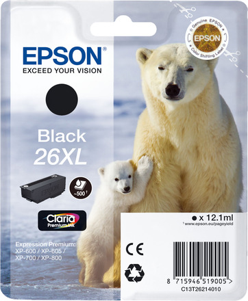 Epson T2621 XL Bläckpatron Svart