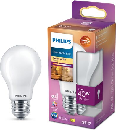 Philips Dimbar LED-lampa E27 470 lm