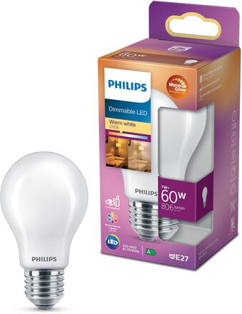 Philips Dimbar LED-lampa E27 806 lm