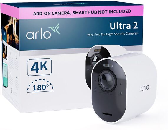 Arlo Ultra 2 Spotlight Ekstra Trådløs Overvåkingskamera 1-pk. Hvit