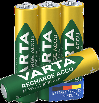 Varta Oppladbare AAA-batterier 1000 mAh 4-pk.