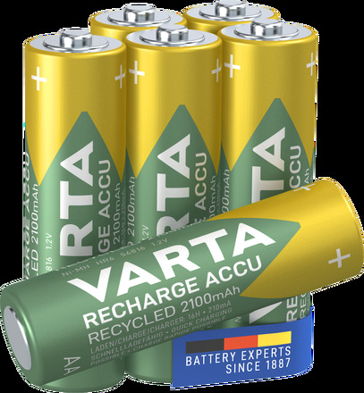 Varta Recharge Recycled AA-batterier 2100 mAh 6-pk.