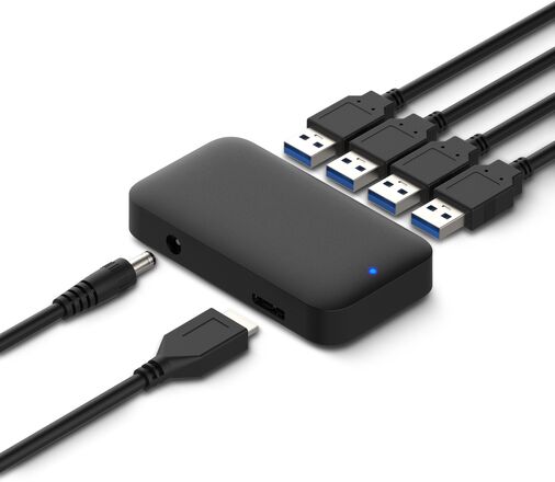 Plexgear USB 5 Gb/s-hubb med strömförsörjning 4-vägs