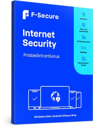 F-secure Internet Security Antivirus och surfskydd 1 år 3 enheter