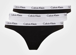 Calvin Klein Underwear - Trusser - Sort/Hvid - 3-pack String - Undertøj & Sæt - panties