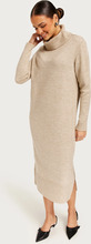 Only - Langærmede kjoler - Pumice Stone W. Melange - Onlbrandie L/S Roll Neck Dress Knt - Kjoler - Long sleeved dresses