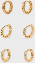 Muli Collection - Øreringe - Guld - 3-Pack Mini Huggie Hoops - Smykker - Earrings
