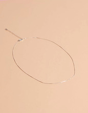 Muli Collection - Halsband - Silver - Minimalistic Box Chain Necklace - Smycken - Necklace