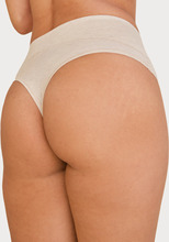 Spanx - Trosor - Heather Oatmeal - Cotton Comfort Thong - Underkläder - Panties