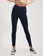 Only - High waisted jeans - Dark Blue Denim - Onliconic Hw Sk Long Ank Dnm Noos - Jeans