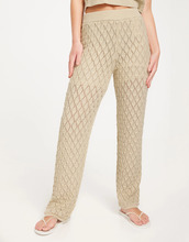 Vero Moda - Bukser - Birch - Vmevelyn Hw Crochet Pants Vma - Bukser