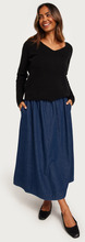 Only - Lange nederdele - Dark Blue Denim - Onlcamilla Hw Long Dnm Skirt Mae - Nederdele