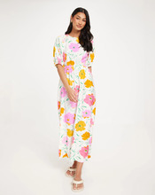 Object Collectors Item - Maxiklänningar - Cloud Dancer Flowers - Objhasini S/S Long Dress 126 - Klänningar - Maxi Dresses