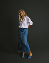Only - Lange nederdele - Medium Blue Denim - Onlsheena Mw Long Dnm Skirt - Nederdele