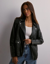Selected Femme - Jakker - Black - Slfmadison Leather Jacket B Noos - Jakker & Frakker - Jackets