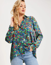 Only - Skjortor - Kelly Green Maritime Blooming - Onlabigail Life L/S Plisse Shirt Pt - Blusar & Skjortor - shirts