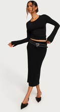 Vila - Midinederdele - Black - Vicomfy A-Line Knit Skirt/Su - Noos - Nederdele