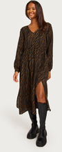 JdY - Mønstrede kjoler - Black Zebra - Jdybarbara L/S Midi Dress Wvn - Kjoler