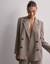 Selected Femme - Oversized Blazer - Greige - Slftinni Ls Relaxed Blazer Noos - Dressjakker & Blazere