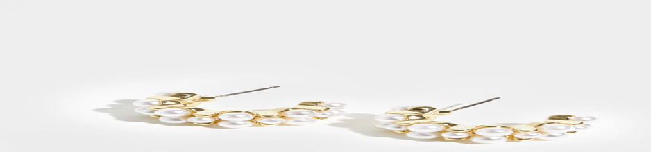 Pieces - Øreringe - Gold Colour Mop - Fpkikka a Hoop Earrings Plated - Smykker - Earrings