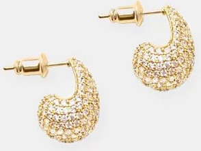 Muli Collection - Øreringe - Guld - Mini pave drop earring - Smykker - Earrings
