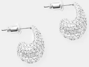 Muli Collection - Øreringe - Sølv - Mini pave drop earring - Smykker - Earrings