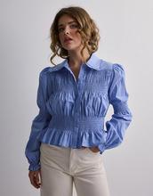 Neo Noir - Skjorter - Light Blue - Kella Stripe Smock Shirt - Bluser og skjorter - Dress shirts