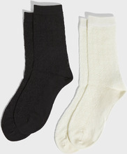 BECKSÖNDERGAARD - Strumpor - Black/White - Signa Cotta Sock 2 Pack - Strumpor & Strumpbyxor - Socks