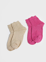 BECKSÖNDERGAARD - Strumpor - Pink Sand - Glitter Dollie Sock 2 Pack - Strumpor & Strumpbyxor - Socks