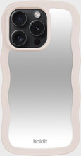 Holdit - Mobilcover - Light Beige - Wavy Case iPhone 14 Pro Mirror - Tech accessories - mobile Cover