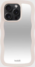 Holdit - Mobilcover - Light Beige - Wavy Case iPhone 15 Pro Max Mirror - Tech accessories - mobile Cover