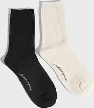 BECKSÖNDERGAARD - Strumpor - Black/White - Helga Crochet Sock 2 Pack - Strumpor & Strumpbyxor - Socks